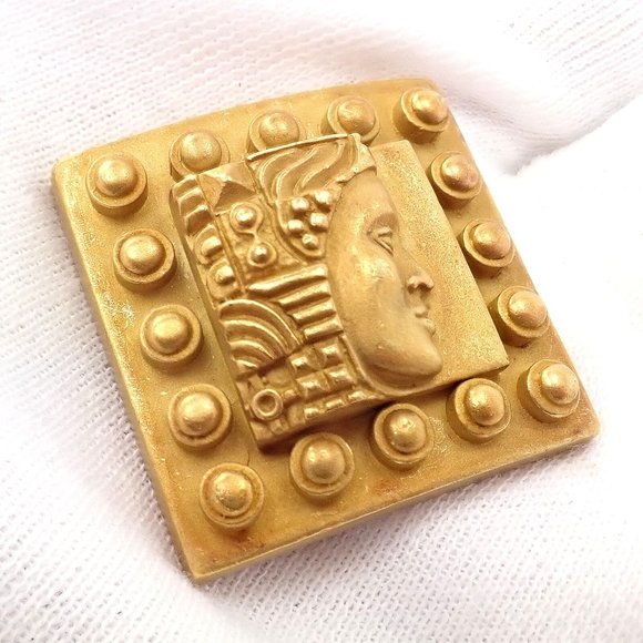 Authentic! Barry Kieselstein Cord 18k Yellow Gold Women Of The World Pin Brooch - Picture 6 of 9